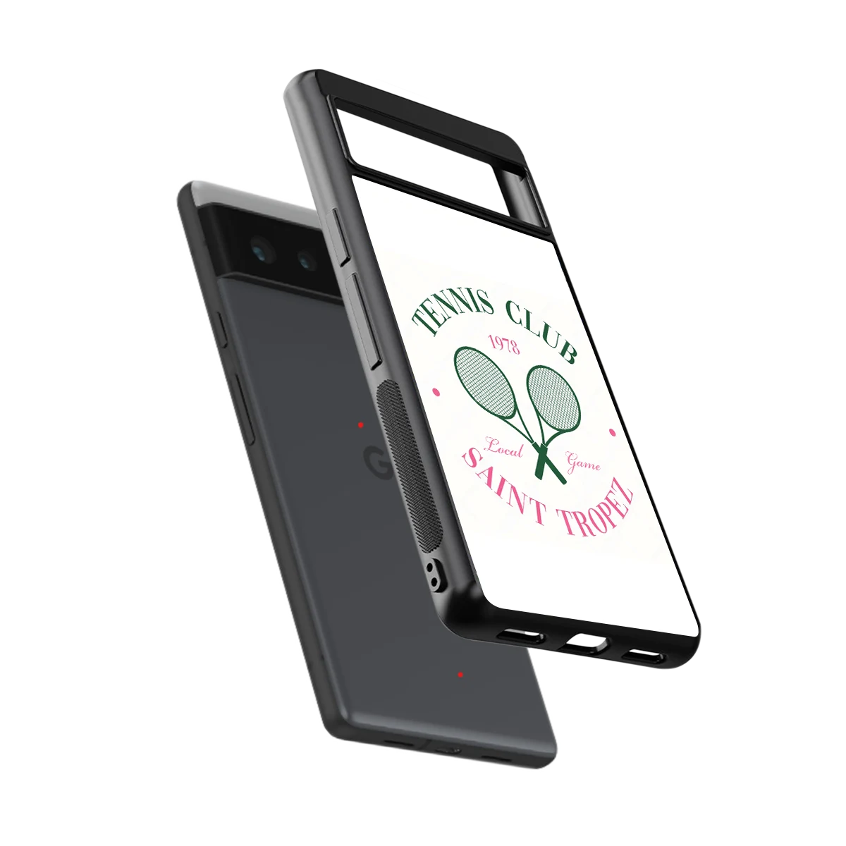 Tennis Club sleek google pixel 6 cover with tempered glass back and TPU edges
