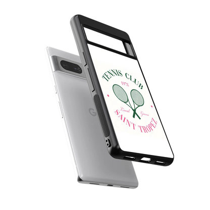 Tennis Club sleek google pixel 7 cover with tempered glass back and TPU edges
