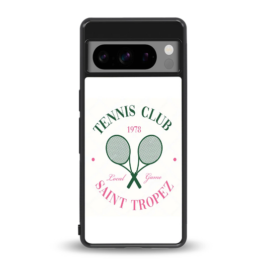 Tennis Club back phone cover | glass case for google pixel 8 pro