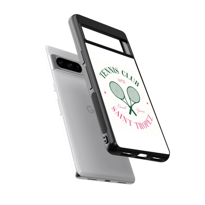 Tennis Club sleek google pixel 8 pro cover with tempered glass back and TPU edges