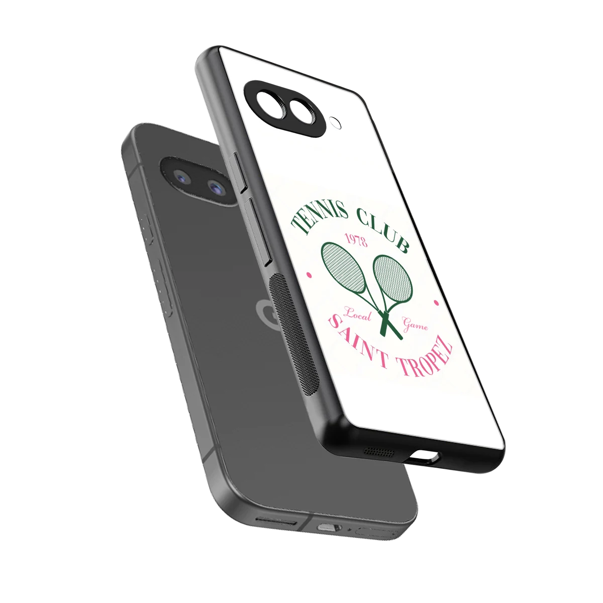Tennis Club sleek google pixel 9a cover with tempered glass back and TPU edges