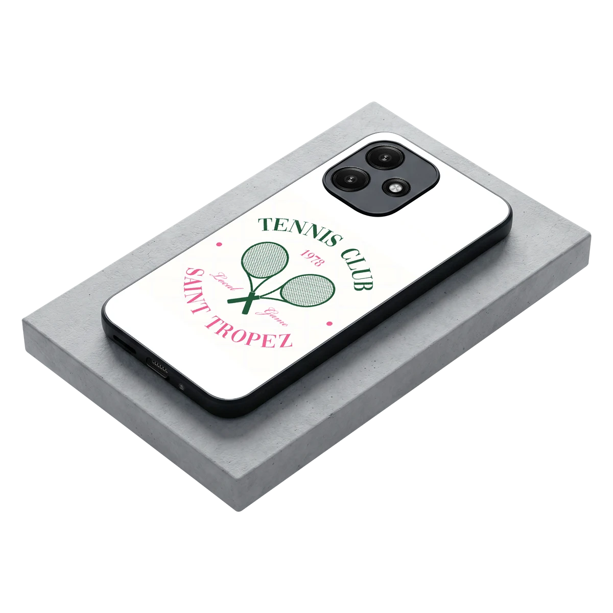 Tennis Club stylish phone case for redmi 12 5g | glossy glass and slim fit