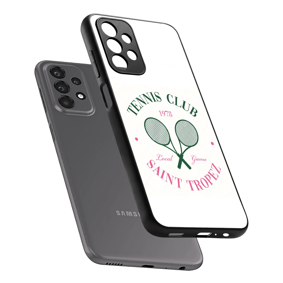 Tennis Club sleek samsung galaxy a23 cover with tempered glass back and TPU edges