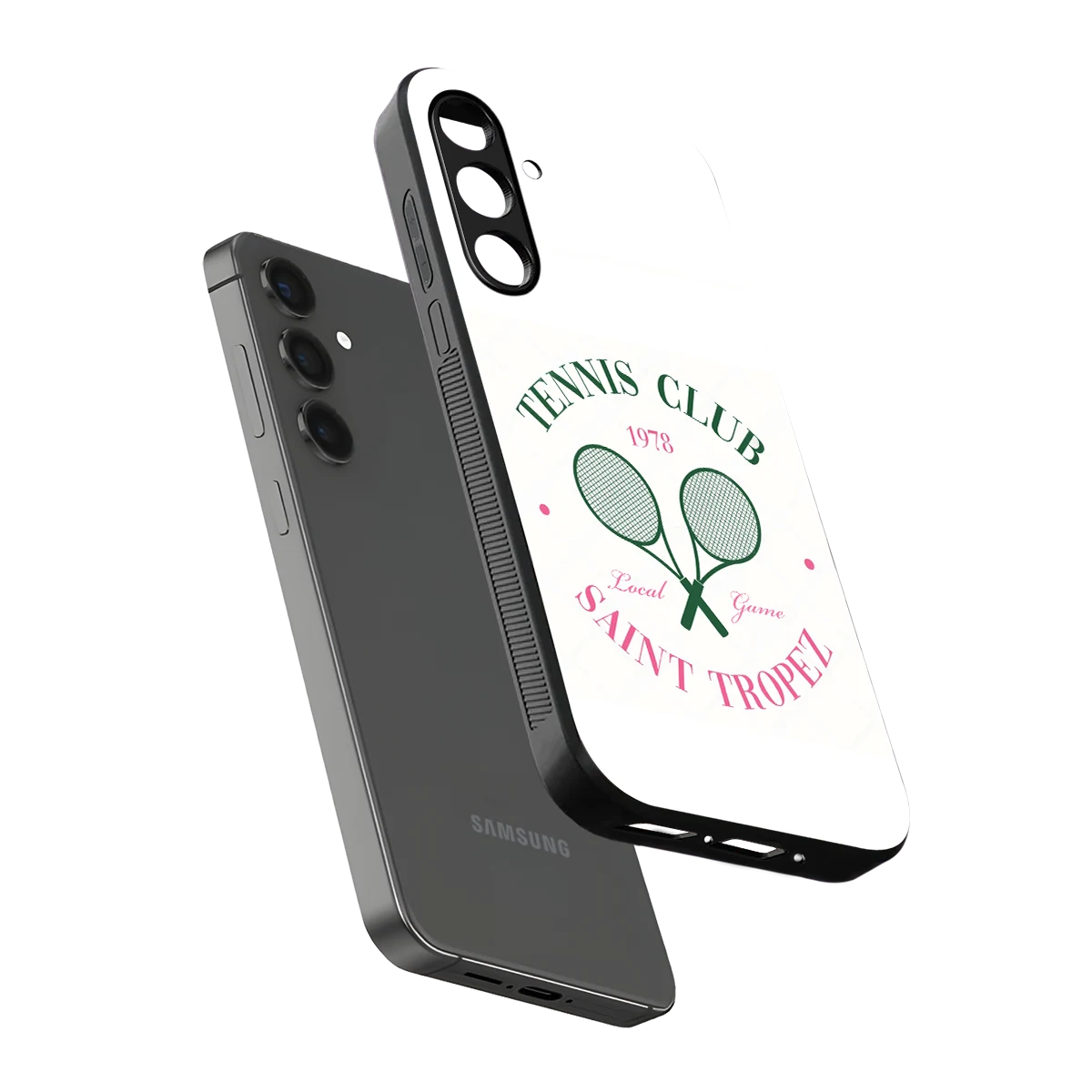 Tennis Club sleek samsung galaxy a55 5g cover with tempered glass back and TPU edges