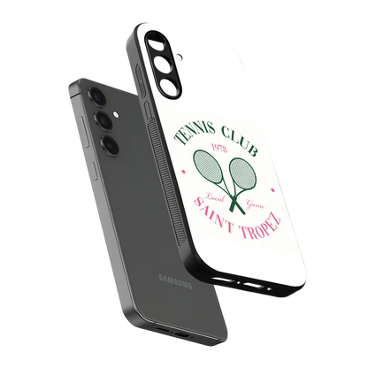 Tennis Club sleek samsung galaxy a55 5g cover with tempered glass back and TPU edges