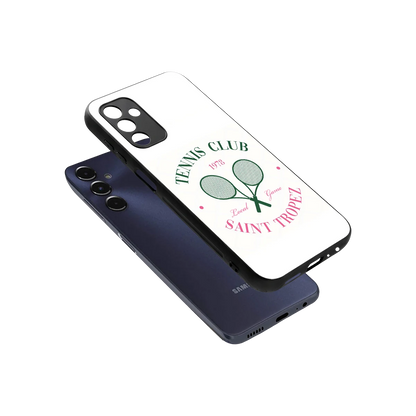 Tennis Club sleek samsung galaxy m14 5g cover with tempered glass back and TPU edges