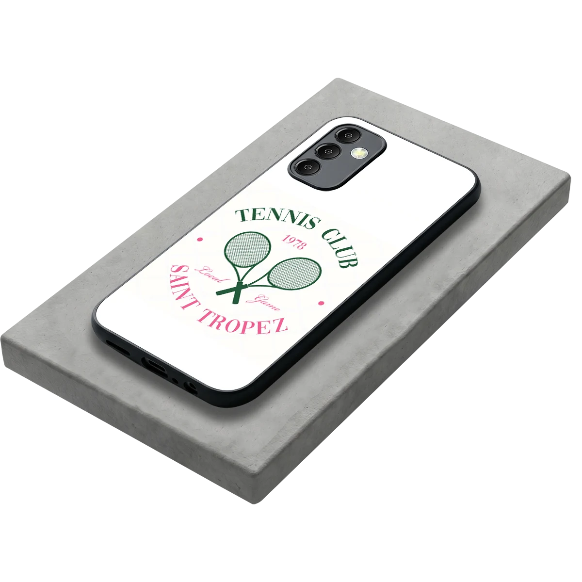 Tennis Club stylish phone case for samsung galaxy m14 5g | glossy glass and slim fit