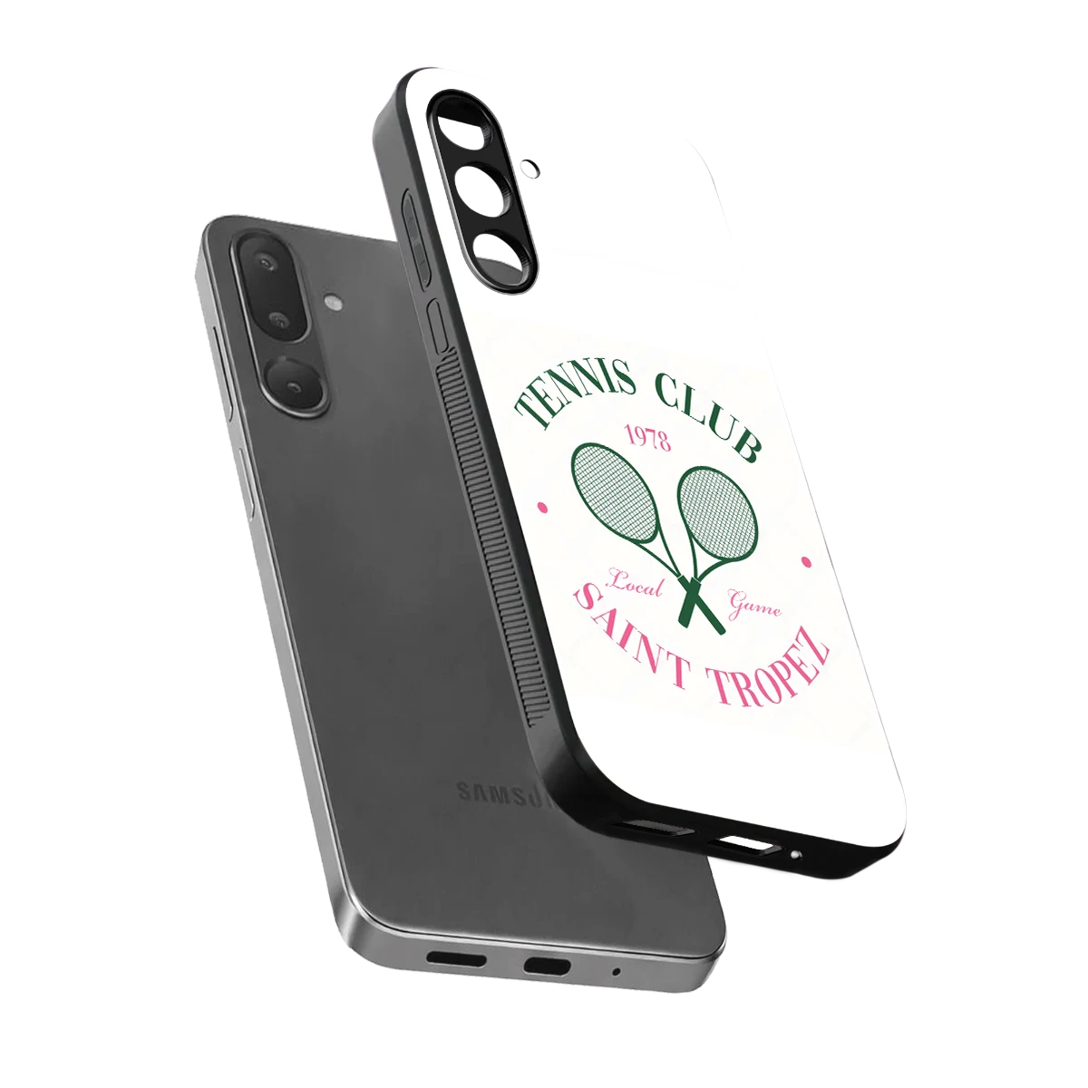 Tennis Club sleek samsung galaxy m36 5g cover with tempered glass back and TPU edges