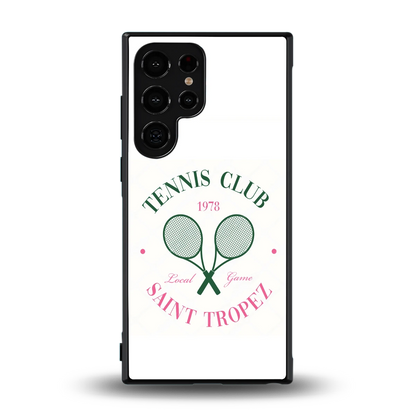 Tennis Club back phone cover | glass case for samsung galaxy s24 ultra