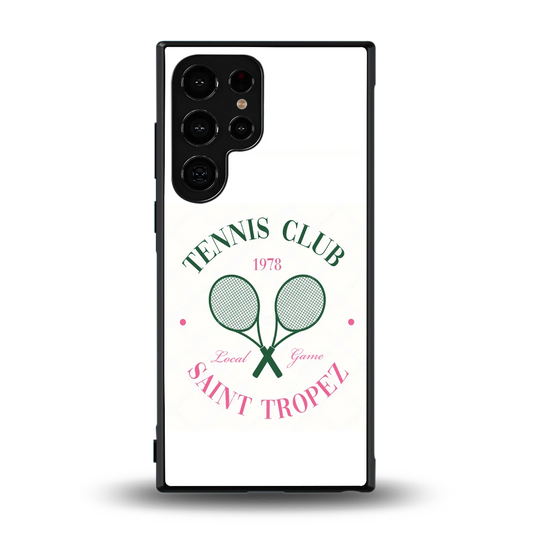 Tennis Club back phone cover | glass case for samsung galaxy s24 ultra