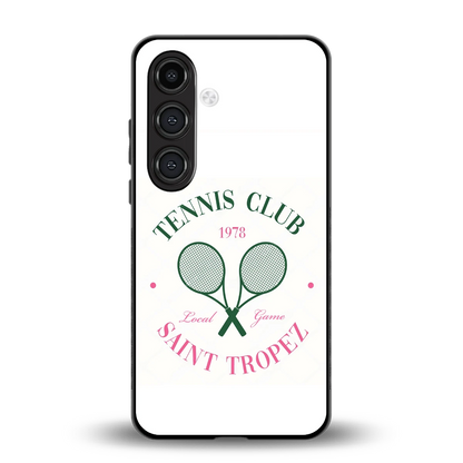 Tennis Club back phone cover | glass case for samsung galaxy s24 plus