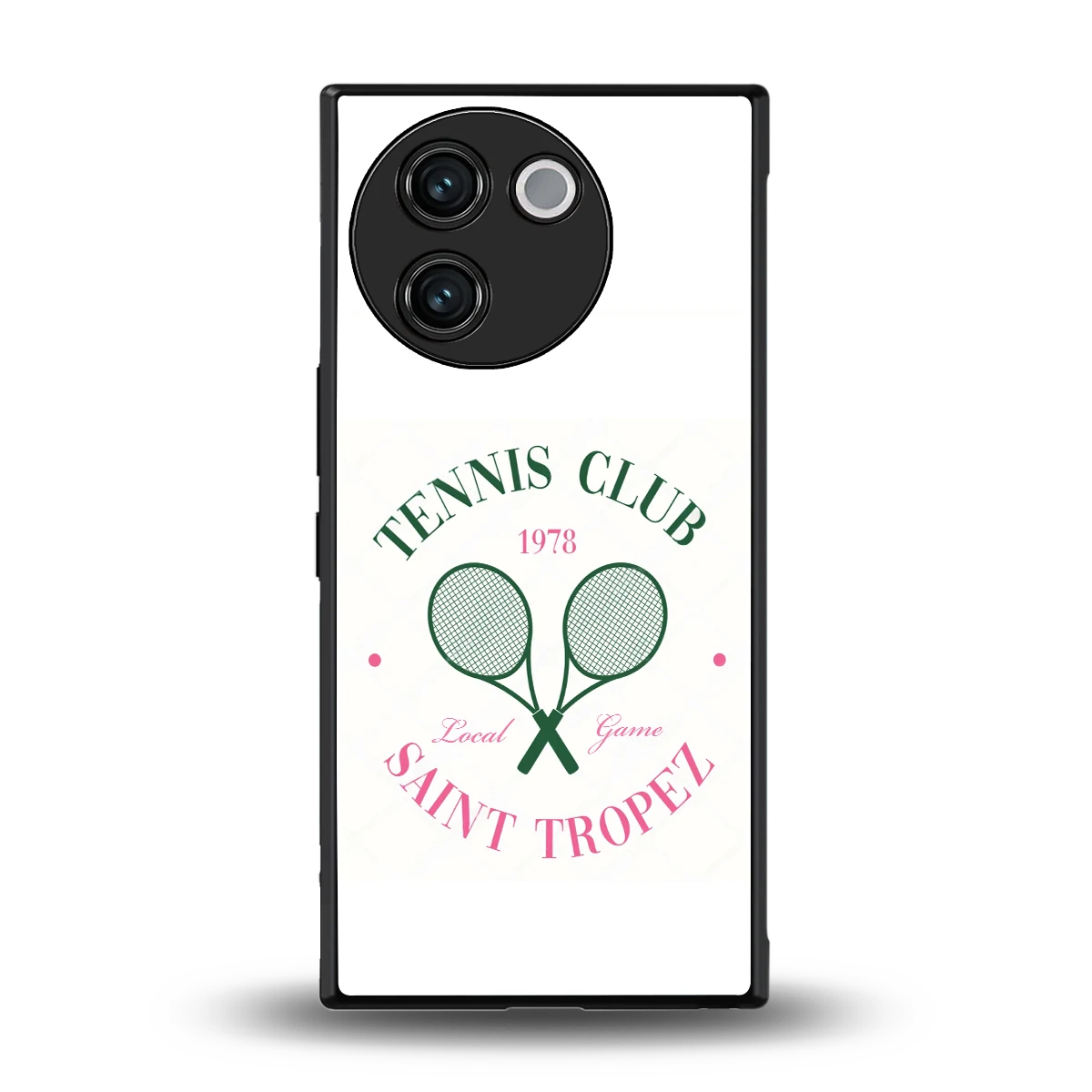 Tennis Club back phone cover | glass case for vivo v30e