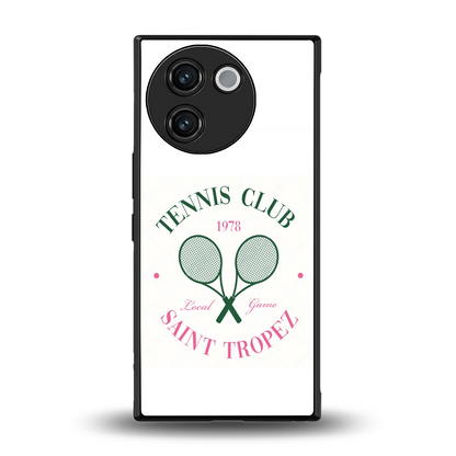Tennis Club back phone cover | glass case for vivo v30e