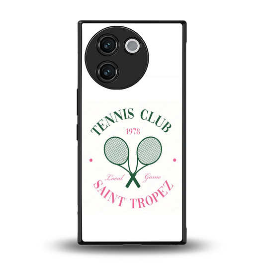 Tennis Club back phone cover | glass case for vivo v30e