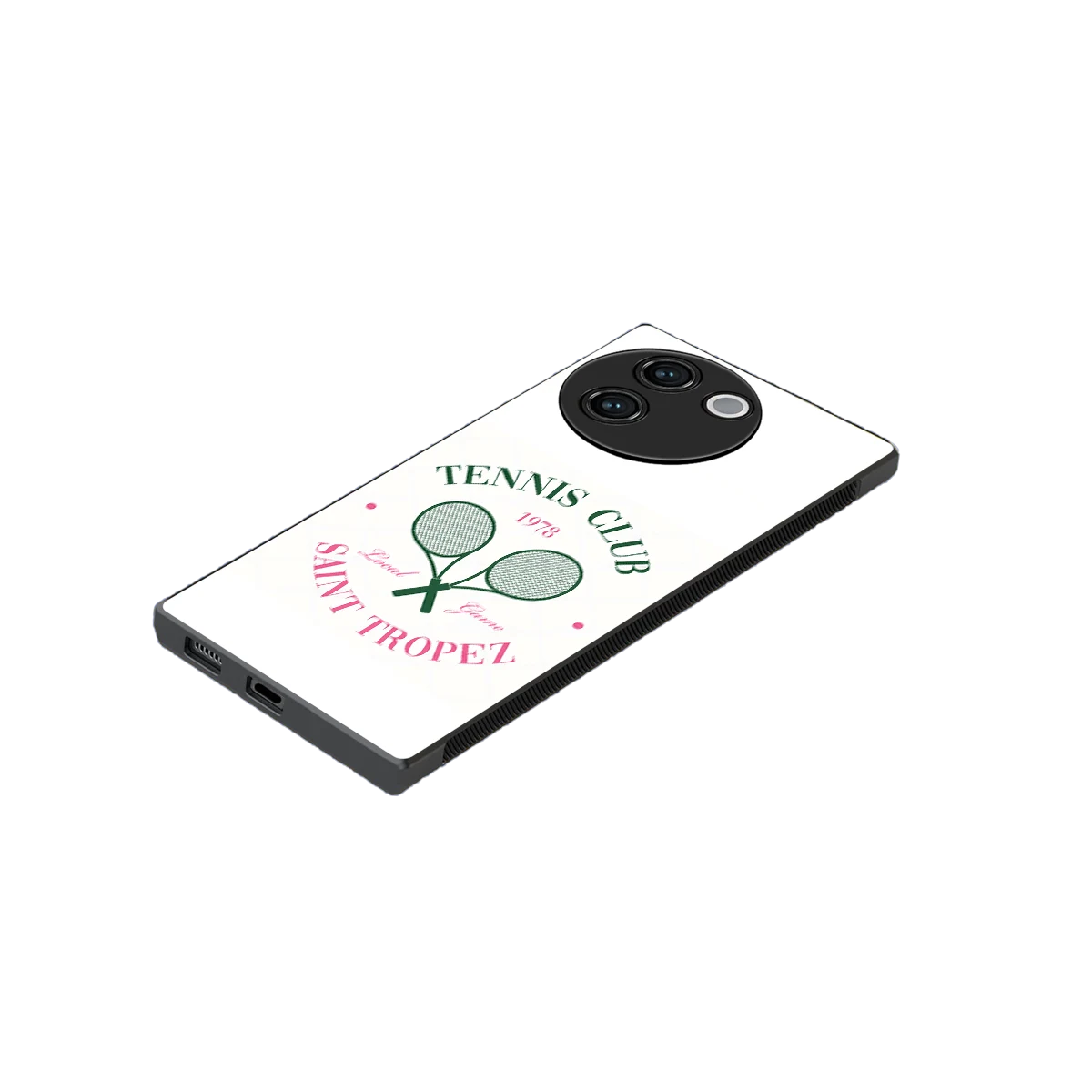 Tennis Club stylish phone case for vivo v30e | glossy glass and slim fit