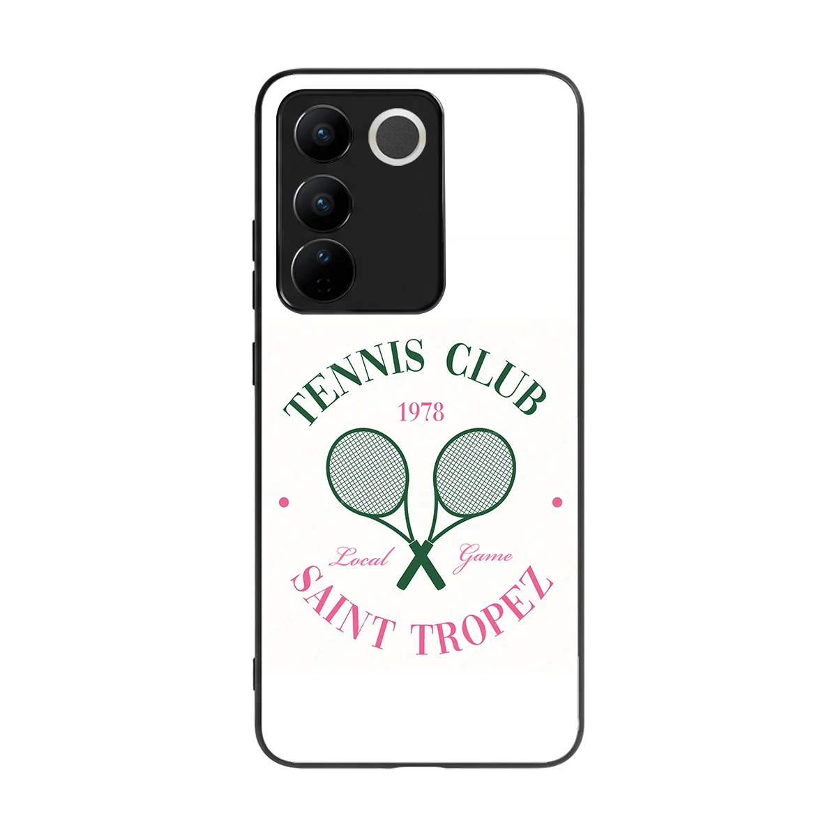 Tennis Club back phone cover | glass case for vivo v27 5g