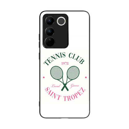 Tennis Club back phone cover | glass case for vivo v27 5g