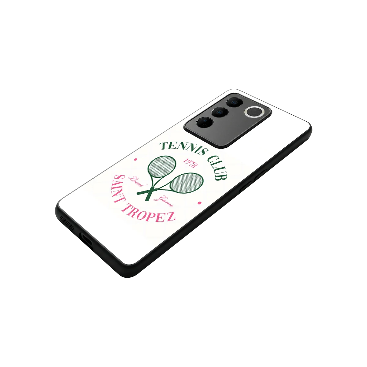 Tennis Club stylish phone case for vivo v27 5g | glossy glass and slim fit