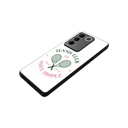 Tennis Club stylish phone case for vivo v27 5g | glossy glass and slim fit