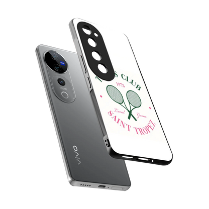 Tennis Club sleek vivo v40 pro cover with tempered glass back and TPU edges