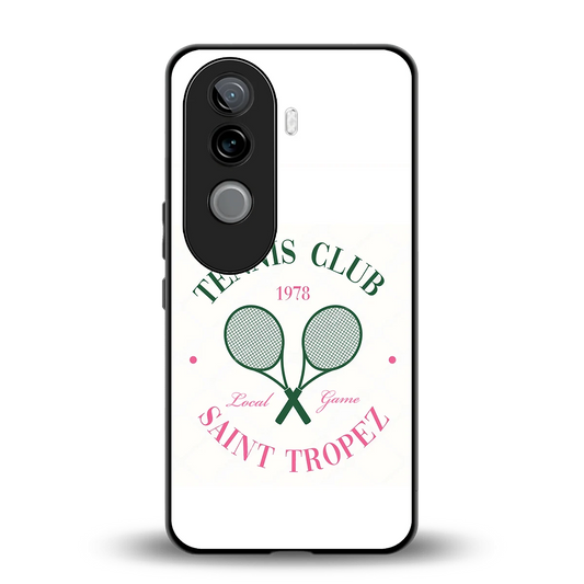 Tennis Club back phone cover | glass case for vivo v40e
