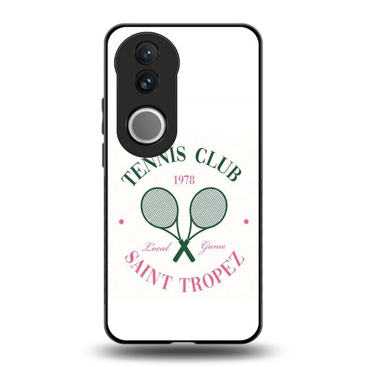 Tennis Club back phone cover | glass case for vivo v50