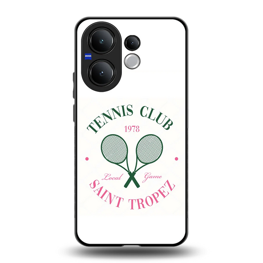 Tennis Club back phone cover | glass case for vivo v60