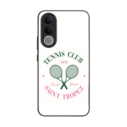 Tennis Club back phone cover | glass case for vivo v70 fe