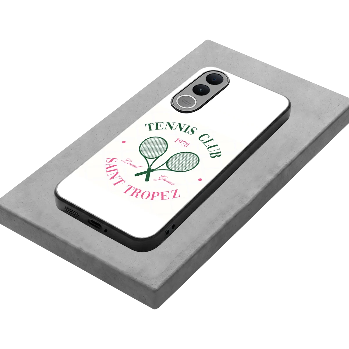 Tennis Club stylish phone case for vivo v70 fe | glossy glass and slim fit