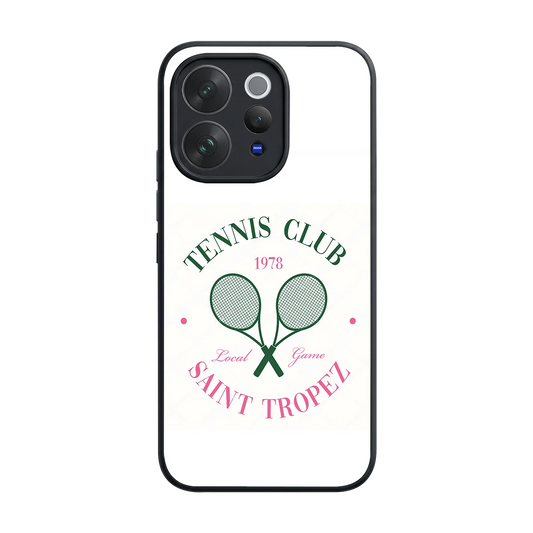 Tennis Club back phone cover | glass case for vivo v70 elite
