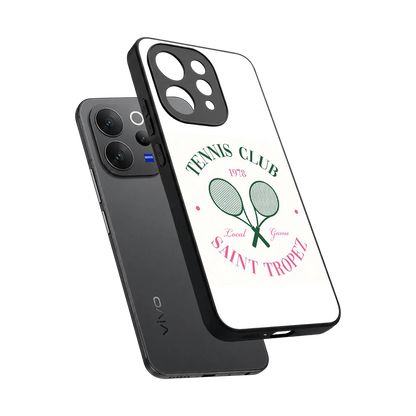 Tennis Club sleek vivo v70 elite cover with tempered glass back and TPU edges