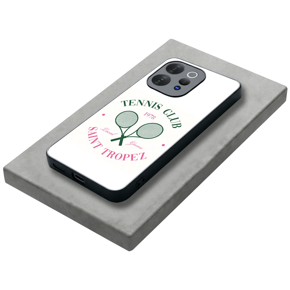 Tennis Club stylish phone case for vivo v70 | glossy glass and slim fit