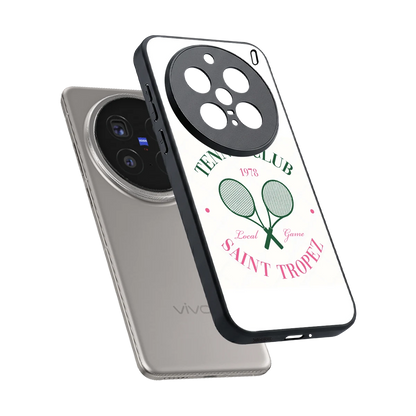 Tennis Club sleek vivo x200 pro cover with tempered glass back and TPU edges