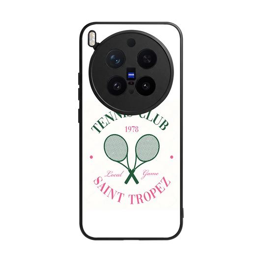 Tennis Club back phone cover | glass case for vivo x300 pro
