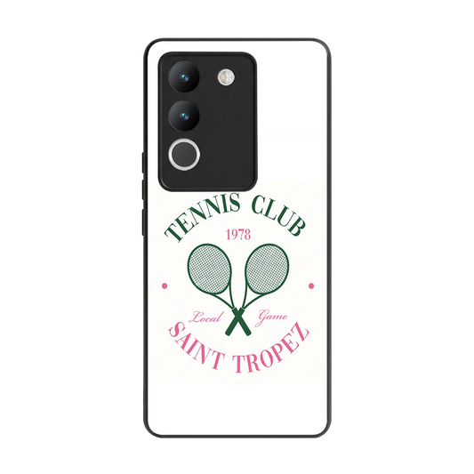 Tennis Club back phone cover | glass case for vivo y200 5g