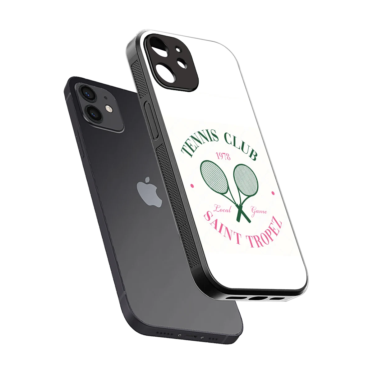 Tennis Club sleek iphone 12 cover with tempered glass back and TPU edges