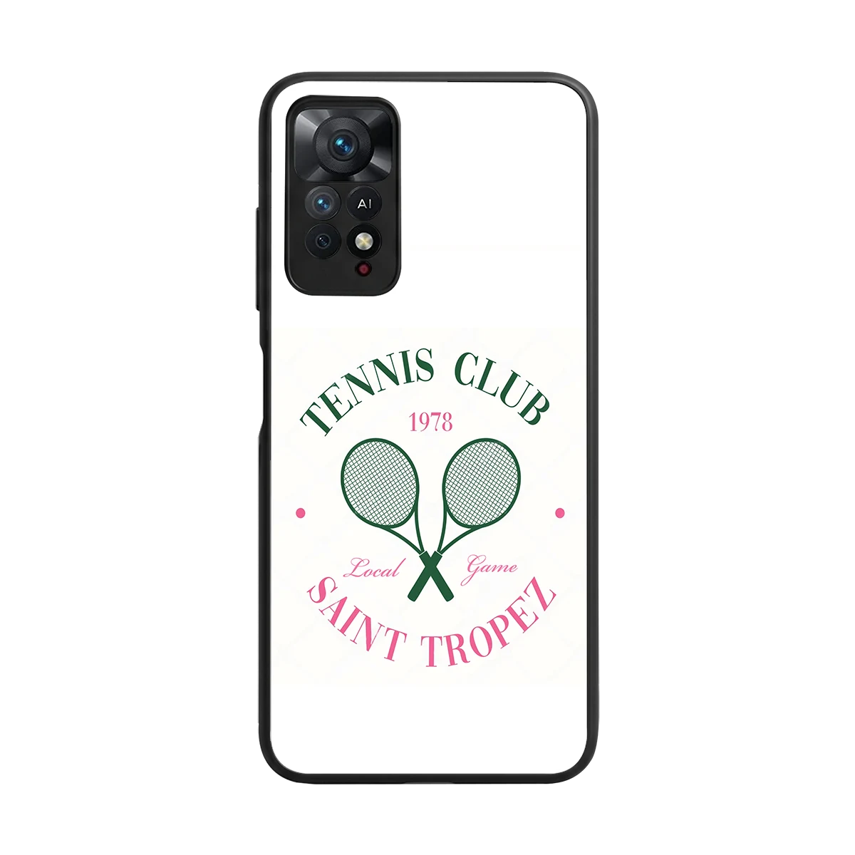 Tennis Club back phone cover | glass case for redmi note 11 pro
