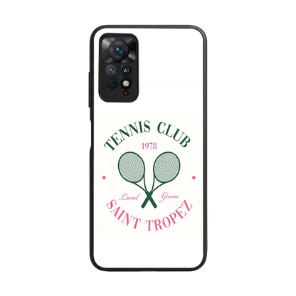 Tennis Club back phone cover | glass case for redmi note 11 pro