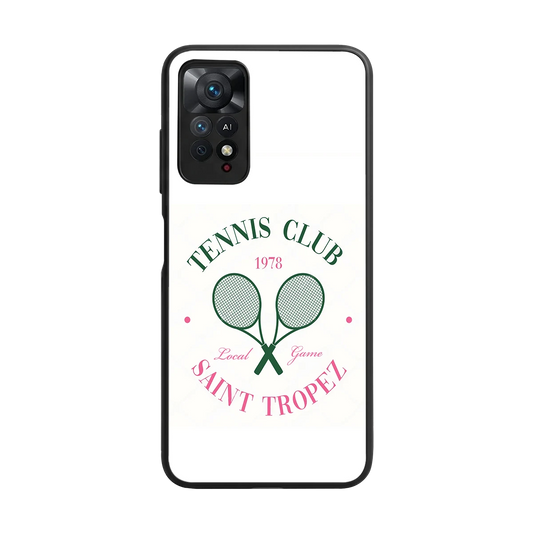 Tennis Club back phone cover | glass case for redmi note 11 pro