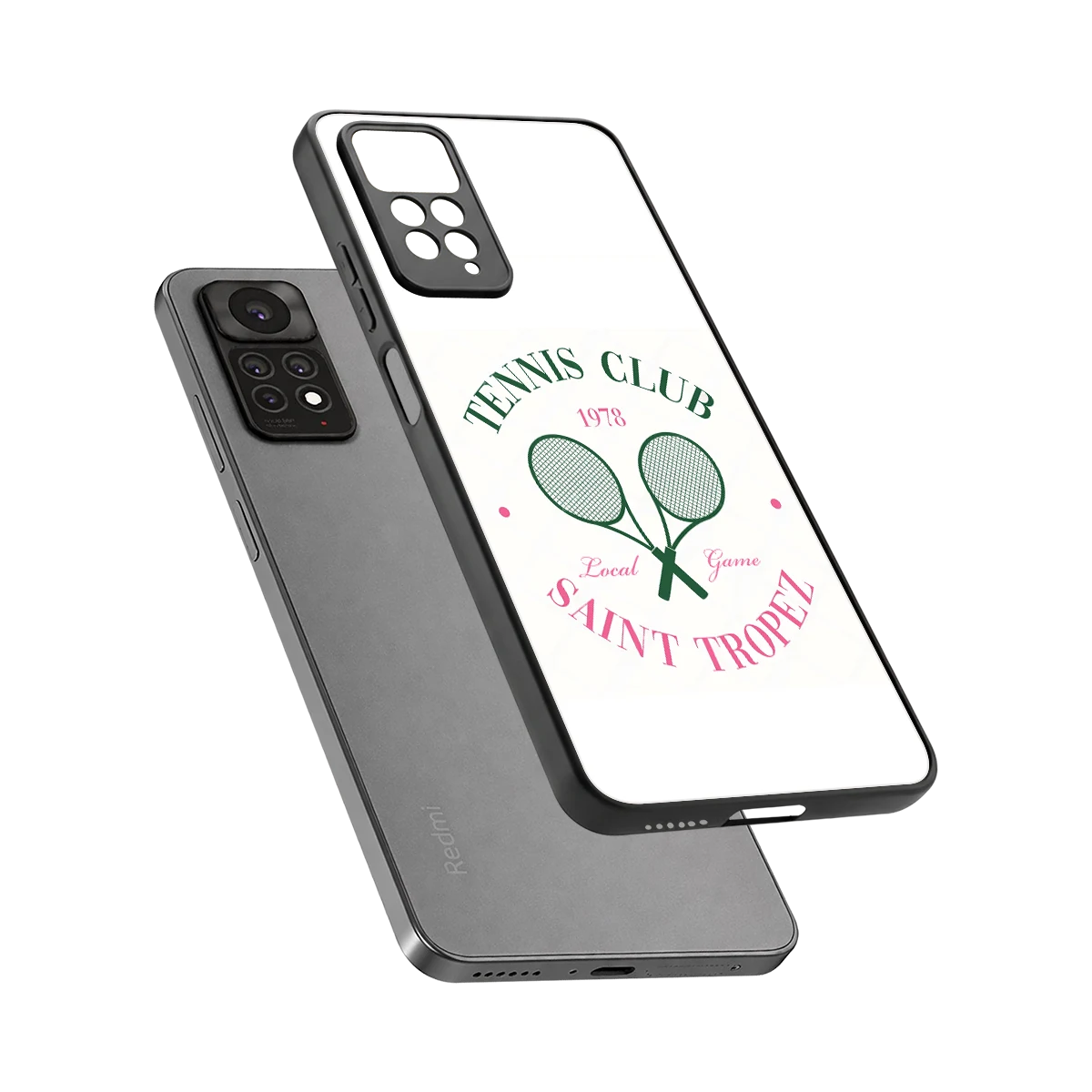 Tennis Club sleek redmi note 11 pro cover with tempered glass back and TPU edges