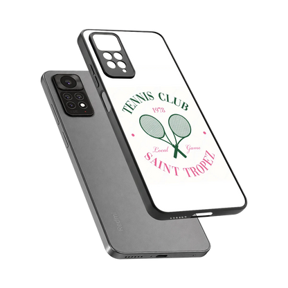 Tennis Club sleek redmi note 11 pro cover with tempered glass back and TPU edges