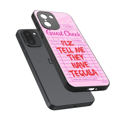 Tequila Hunt sleek oneplus 15r cover with tempered glass back and TPU edges