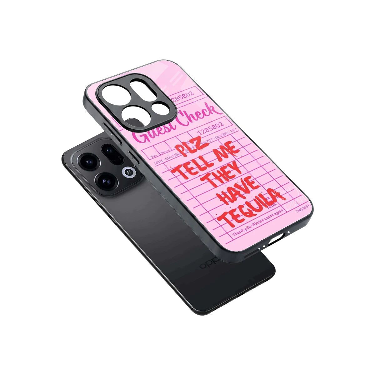 Tequila Hunt sleek oppo find x9 cover with tempered glass back and TPU edges