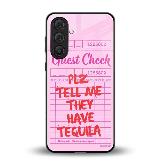 Tequila Hunt back phone cover | glass case for samsung galaxy m36 5g