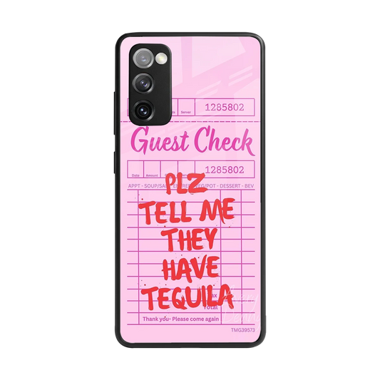 Tequila Hunt back phone cover | glass case for samsung galaxy s20 fe