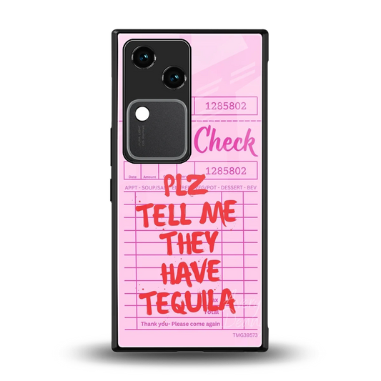 Tequila Hunt back phone cover | glass case for vivo v30