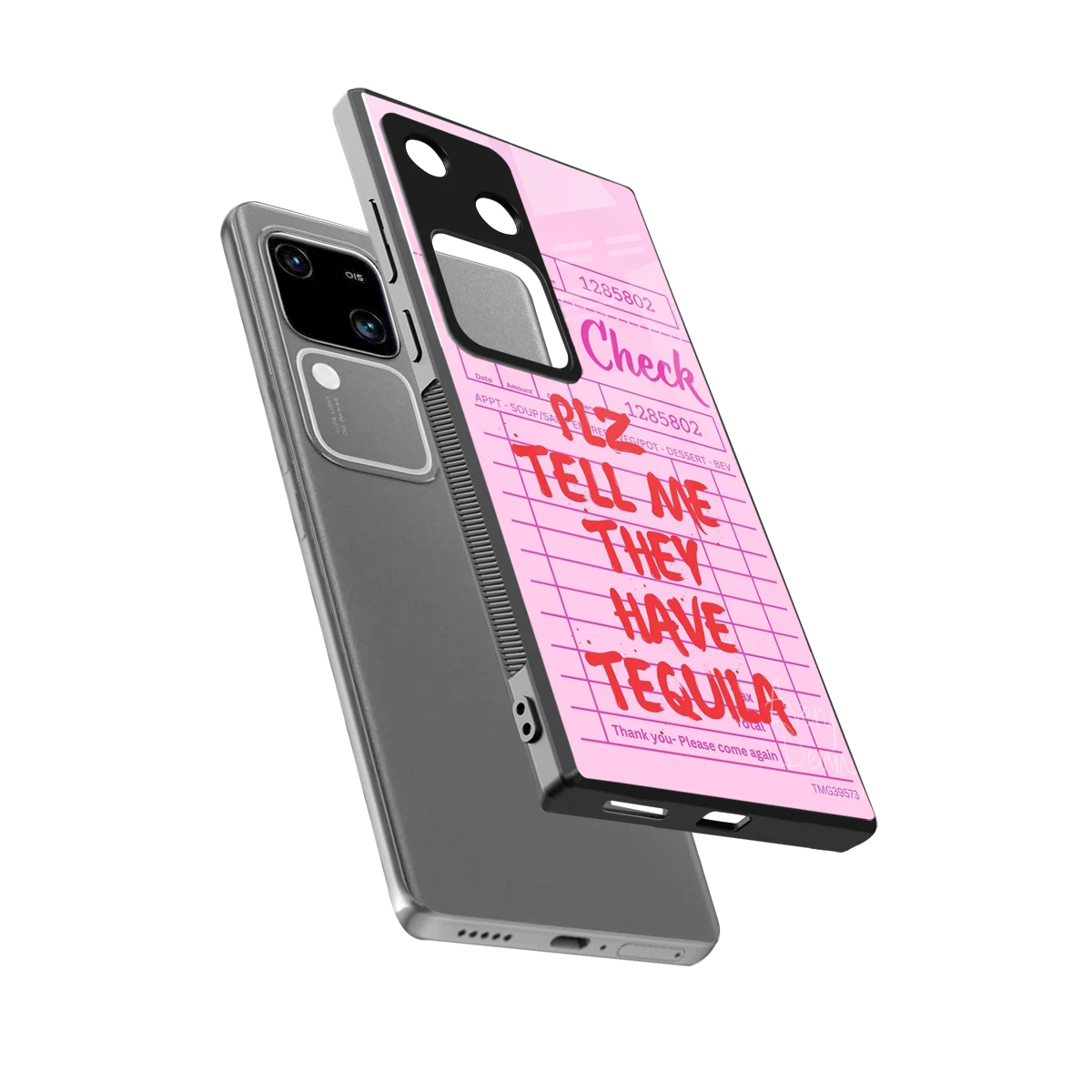 Tequila Hunt sleek vivo v30 cover with tempered glass back and TPU edges