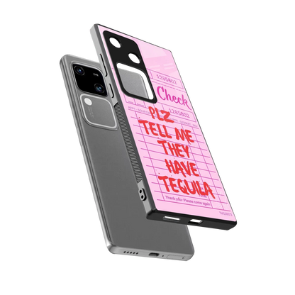 Tequila Hunt sleek vivo v30 cover with tempered glass back and TPU edges