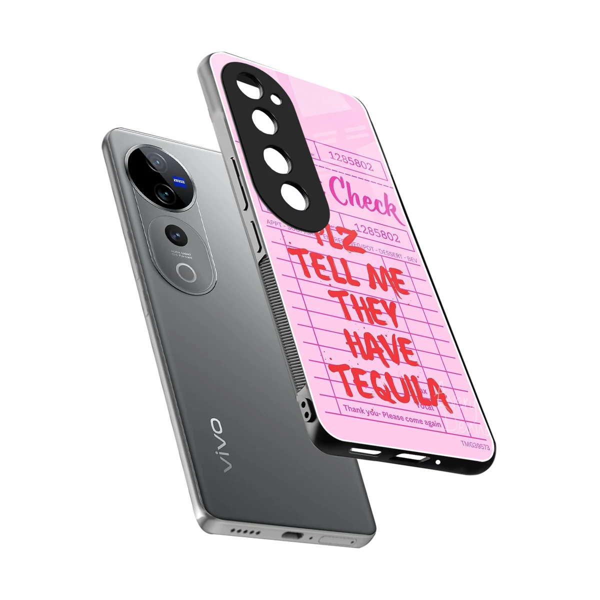 Tequila Hunt sleek vivo v40 pro cover with tempered glass back and TPU edges