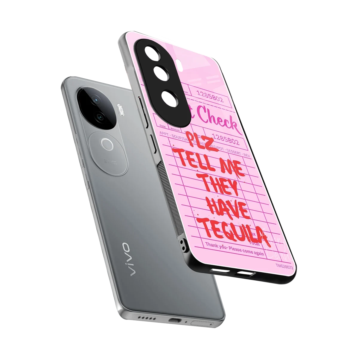 Tequila Hunt sleek vivo v40e cover with tempered glass back and TPU edges